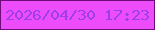 文字の大きさ：1、枠の色：6e0d7a、背景の色：ec4cfa、文字の色：9c3fe6 無料ブログパーツのブログ時計