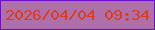 文字の大きさ：5、枠の色：6e0dc1、背景の色：ae70aa、文字の色：dc3c17 無料ブログパーツのブログ時計