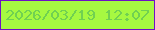 文字の大きさ：1、枠の色：6e11c5、背景の色：a6f941、文字の色：70d151 無料ブログパーツのブログ時計
