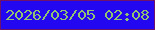 文字の大きさ：1、枠の色：6e126a、背景の色：2307f0、文字の色：91c172 無料ブログパーツのブログ時計