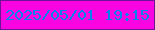 文字の大きさ：3、枠の色：6e1396、背景の色：fb04e2、文字の色：0384ef 無料ブログパーツのブログ時計