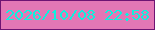 文字の大きさ：2、枠の色：6e1473、背景の色：e377b5、文字の色：0df2dd 無料ブログパーツのブログ時計
