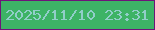 文字の大きさ：1、枠の色：6e1479、背景の色：3db366、文字の色：91cec9 無料ブログパーツのブログ時計