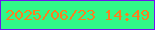 文字の大きさ：4、枠の色：6e14ef、背景の色：31f888、文字の色：fb7f1f 無料ブログパーツのブログ時計