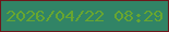 文字の大きさ：4、枠の色：6e171b、背景の色：318466、文字の色：68a630 無料ブログパーツのブログ時計