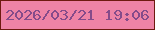 文字の大きさ：5、枠の色：6e1a10、背景の色：ee83a6、文字の色：854b8a 無料ブログパーツのブログ時計
