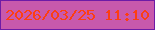 文字の大きさ：4、枠の色：6e1ba6、背景の色：c859ac、文字の色：fd3e12 無料ブログパーツのブログ時計