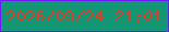 文字の大きさ：5、枠の色：6e1bfb、背景の色：139674、文字の色：d1412b 無料ブログパーツのブログ時計