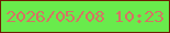 文字の大きさ：4、枠の色：6e1d03、背景の色：69eb4c、文字の色：d57364 無料ブログパーツのブログ時計