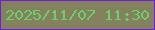 文字の大きさ：3、枠の色：6e1de1、背景の色：84815e、文字の色：6ecf6a 無料ブログパーツのブログ時計