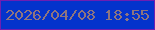 文字の大きさ：2、枠の色：6e1eb2、背景の色：0433cc、文字の色：8e757f 無料ブログパーツのブログ時計