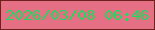 文字の大きさ：3、枠の色：6e201a、背景の色：e57085、文字の色：20d85a 無料ブログパーツのブログ時計