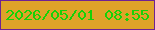 文字の大きさ：3、枠の色：6e2293、背景の色：dea329、文字の色：16d207 無料ブログパーツのブログ時計