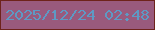 文字の大きさ：2、枠の色：6e231b、背景の色：995a7d、文字の色：5e99c4 無料ブログパーツのブログ時計