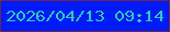 文字の大きさ：4、枠の色：6e254c、背景の色：001af8、文字の色：30c9b7 無料ブログパーツのブログ時計