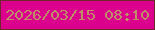 文字の大きさ：4、枠の色：6e272a、背景の色：db018c、文字の色：bd8e67 無料ブログパーツのブログ時計