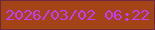 文字の大きさ：5、枠の色：6e2941、背景の色：a44315、文字の色：c03ef9 無料ブログパーツのブログ時計