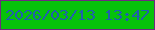 文字の大きさ：4、枠の色：6e2a80、背景の色：06c20a、文字の色：205fad 無料ブログパーツのブログ時計