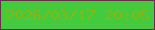 文字の大きさ：1、枠の色：6e2b4a、背景の色：43cb40、文字の色：8db511 無料ブログパーツのブログ時計