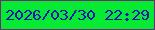 文字の大きさ：2、枠の色：6e2c72、背景の色：06ea33、文字の色：0b16b1 無料ブログパーツのブログ時計