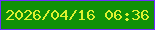 文字の大きさ：2、枠の色：6e2dff、背景の色：109107、文字の色：dff130 無料ブログパーツのブログ時計