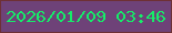 文字の大きさ：1、枠の色：6e3035、背景の色：6e4278、文字の色：16ec69 無料ブログパーツのブログ時計