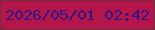 文字の大きさ：1、枠の色：6e3039、背景の色：b4164b、文字の色：331487 無料ブログパーツのブログ時計