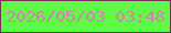 文字の大きさ：3、枠の色：6e354f、背景の色：5efa44、文字の色：d681b6 無料ブログパーツのブログ時計