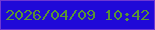 文字の大きさ：4、枠の色：6e37d3、背景の色：2009d8、文字の色：599435 無料ブログパーツのブログ時計