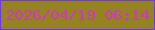 文字の大きさ：5、枠の色：6e37f3、背景の色：94831e、文字の色：cb38c1 無料ブログパーツのブログ時計