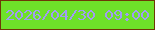 文字の大きさ：1、枠の色：6e3806、背景の色：6ee129、文字の色：a19cf3 無料ブログパーツのブログ時計