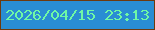 文字の大きさ：1、枠の色：6e390d、背景の色：298dd3、文字の色：6ff8a5 無料ブログパーツのブログ時計