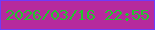 文字の大きさ：1、枠の色：6e3bfa、背景の色：b62a9d、文字の色：23c52d 無料ブログパーツのブログ時計