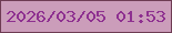 文字の大きさ：5、枠の色：6e3c53、背景の色：cb9dba、文字の色：8e3090 無料ブログパーツのブログ時計