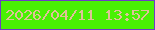 文字の大きさ：5、枠の色：6e3dc5、背景の色：49f103、文字の色：dfc198 無料ブログパーツのブログ時計