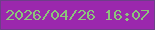 文字の大きさ：5、枠の色：6e3f89、背景の色：9b28ad、文字の色：8cc47b 無料ブログパーツのブログ時計
