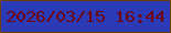 文字の大きさ：2、枠の色：6e4006、背景の色：2b3ab6、文字の色：70060d 無料ブログパーツのブログ時計