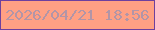文字の大きさ：2、枠の色：6e409e、背景の色：ffa084、文字の色：b295a7 無料ブログパーツのブログ時計