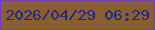 文字の大きさ：4、枠の色：6e42a7、背景の色：895e33、文字の色：212a80 無料ブログパーツのブログ時計