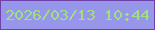 文字の大きさ：4、枠の色：6e43a9、背景の色：9896ea、文字の色：a0e082 無料ブログパーツのブログ時計