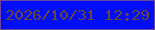 文字の大きさ：1、枠の色：6e479b、背景の色：000dfd、文字の色：6c4446 無料ブログパーツのブログ時計