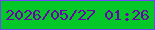文字の大きさ：3、枠の色：6e47fb、背景の色：04c728、文字の色：6c01ac 無料ブログパーツのブログ時計