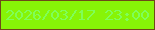 文字の大きさ：1、枠の色：6e4918、背景の色：87f407、文字の色：7ffe59 無料ブログパーツのブログ時計