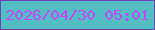 文字の大きさ：4、枠の色：6e49b4、背景の色：52bdc3、文字の色：c04cf7 無料ブログパーツのブログ時計