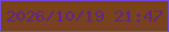 文字の大きさ：2、枠の色：6e4be0、背景の色：78421d、文字の色：5e2587 無料ブログパーツのブログ時計