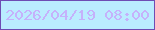 文字の大きさ：2、枠の色：6e4cb4、背景の色：baecff、文字の色：c5b1fb 無料ブログパーツのブログ時計