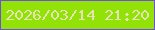 文字の大きさ：4、枠の色：6e4ddf、背景の色：92e207、文字の色：e3e3b3 無料ブログパーツのブログ時計