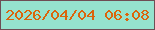 文字の大きさ：3、枠の色：6e4e54、背景の色：95e3ce、文字の色：db640b 無料ブログパーツのブログ時計