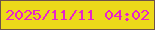文字の大きさ：1、枠の色：6e5249、背景の色：ecd91a、文字の色：e923c9 無料ブログパーツのブログ時計