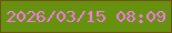 文字の大きさ：5、枠の色：6e540c、背景の色：669210、文字の色：f67ae6 無料ブログパーツのブログ時計